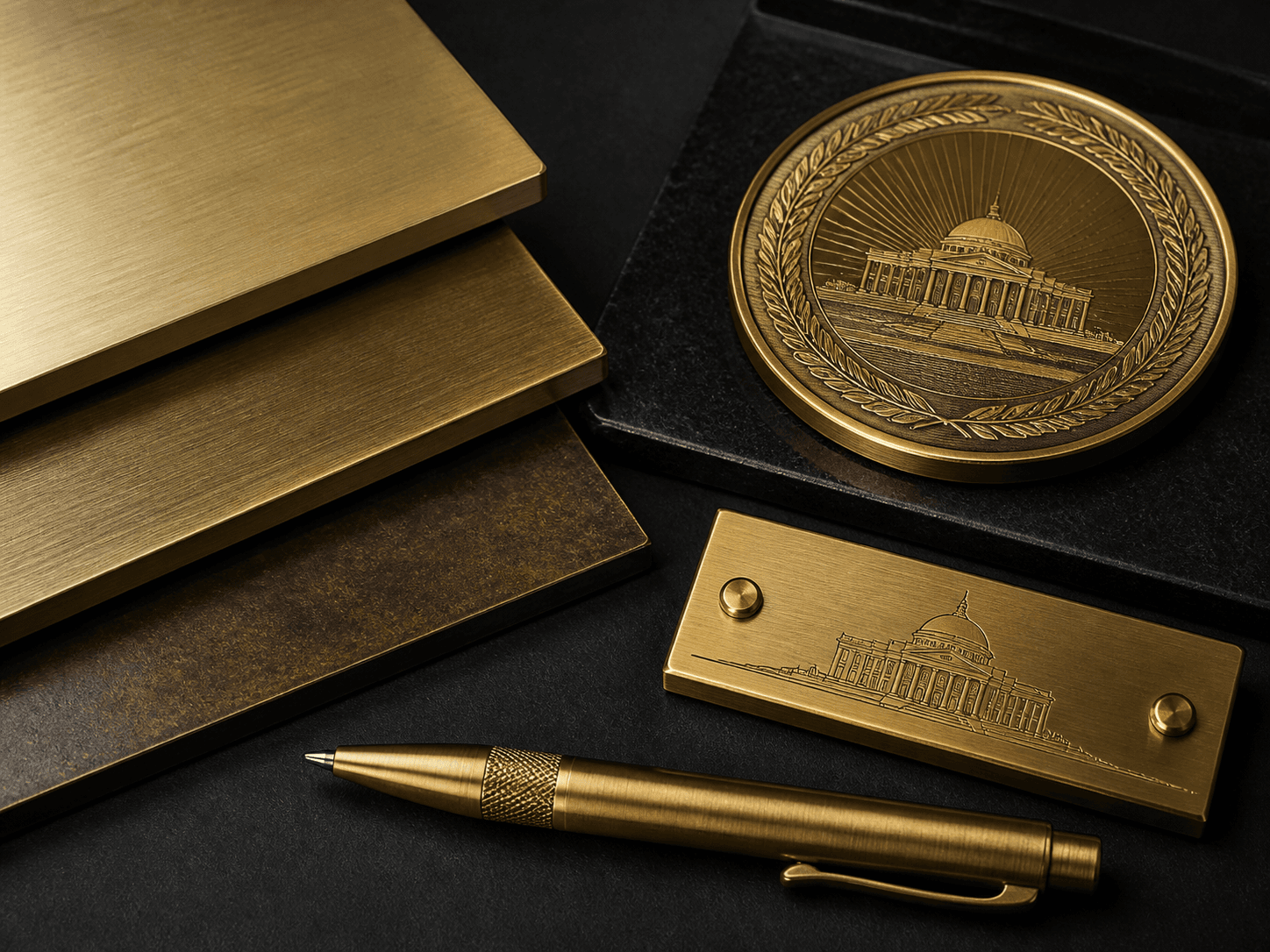 Brass samples and finished product applications