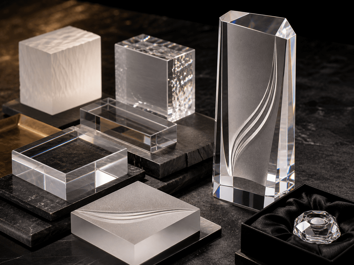 Crystal samples and finished product applications