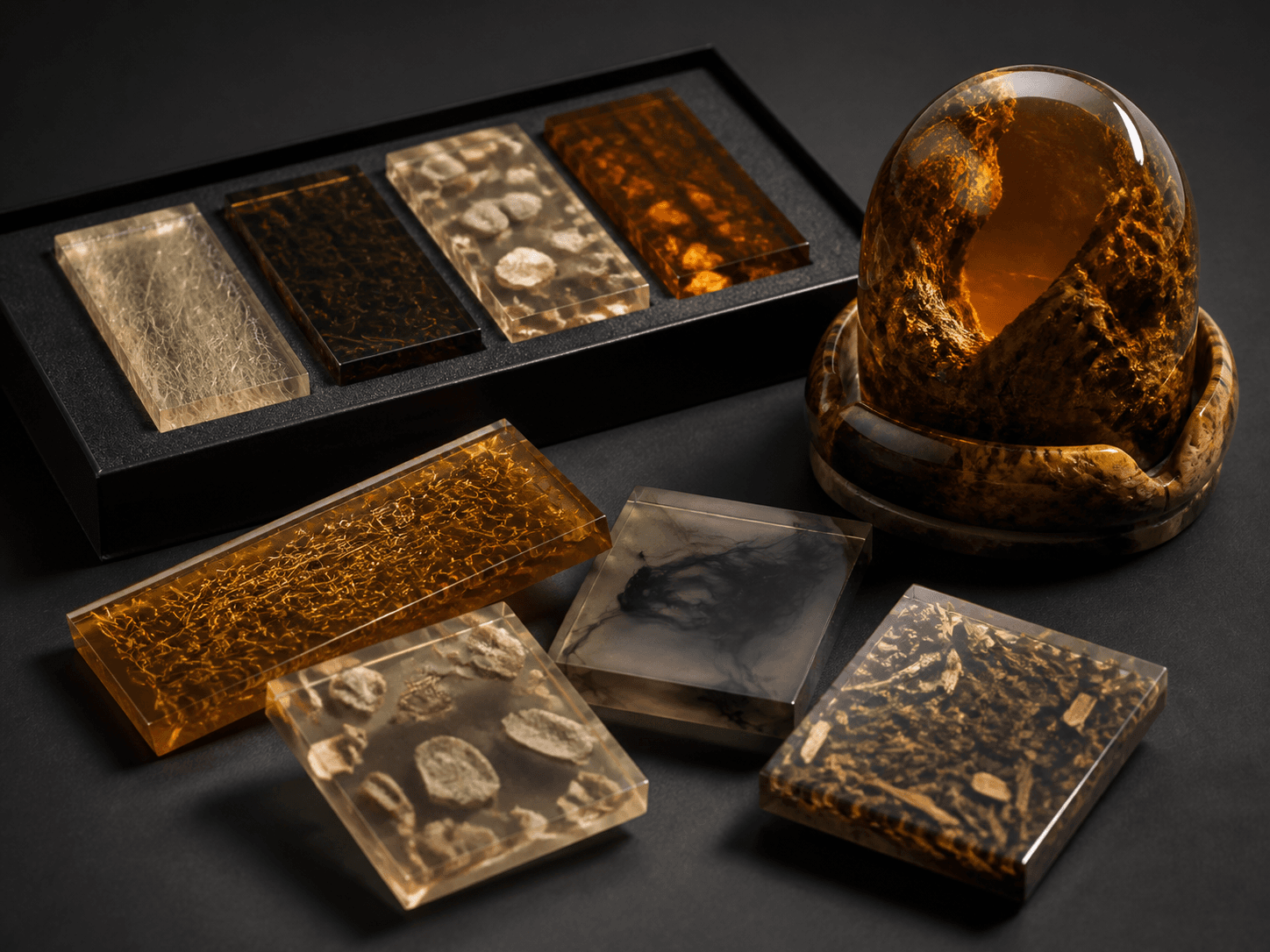 Resin samples and finished product applications