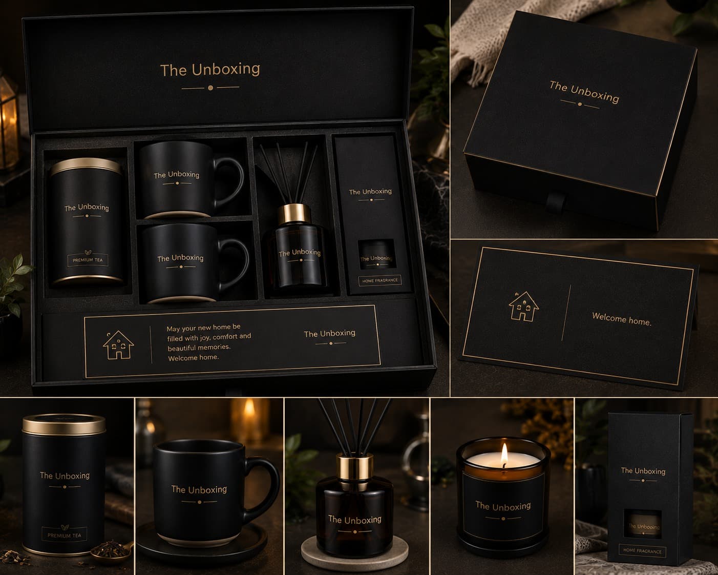 Welcome-home tea, mugs and fragrance set