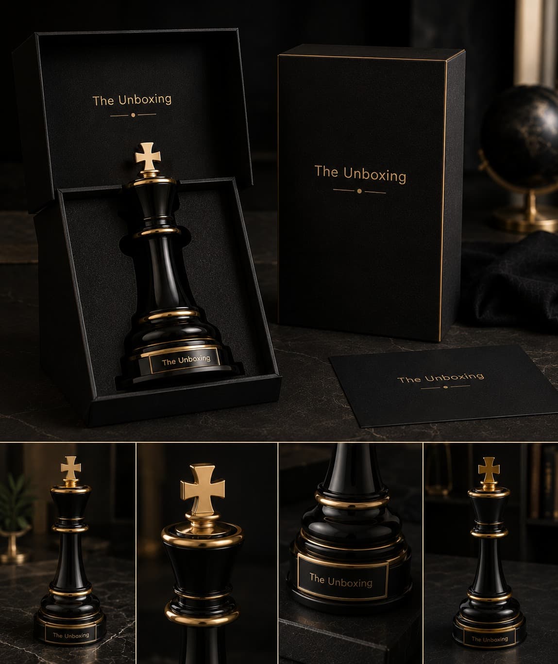 Statement chess king sculpture presented in a luxury box