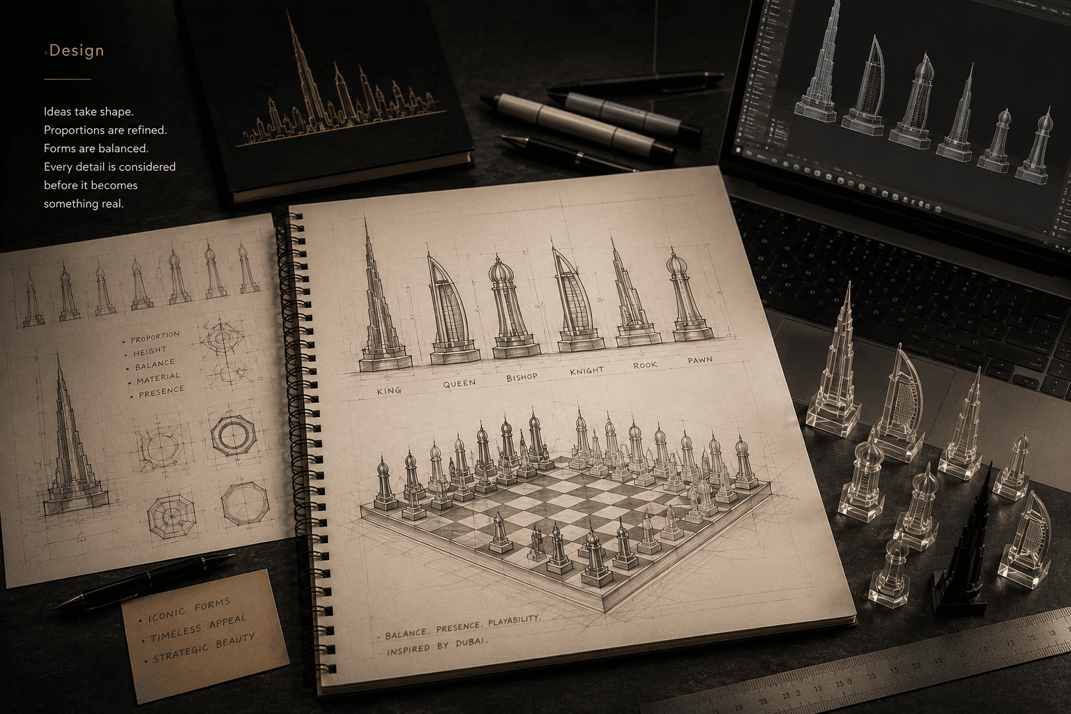 Dubai, Built to Play. — From Architecture to Chess Pieces