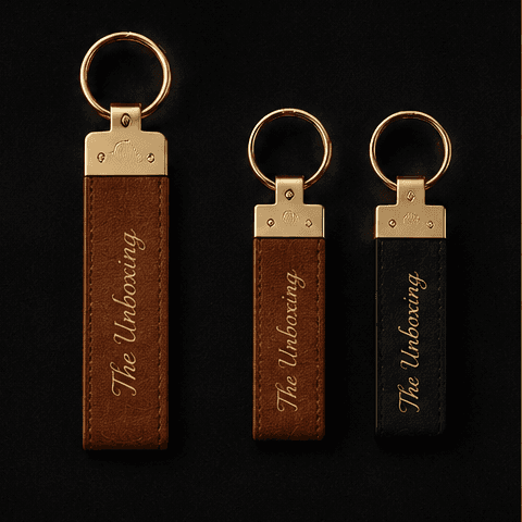 Leather Pillar Keychain Set
