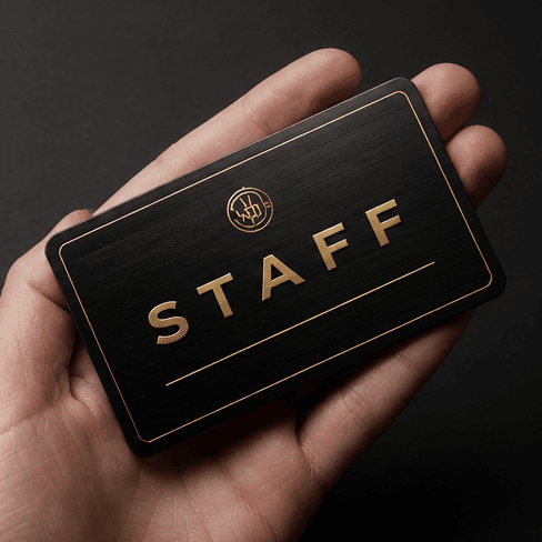 Gold Embossed Staff Card