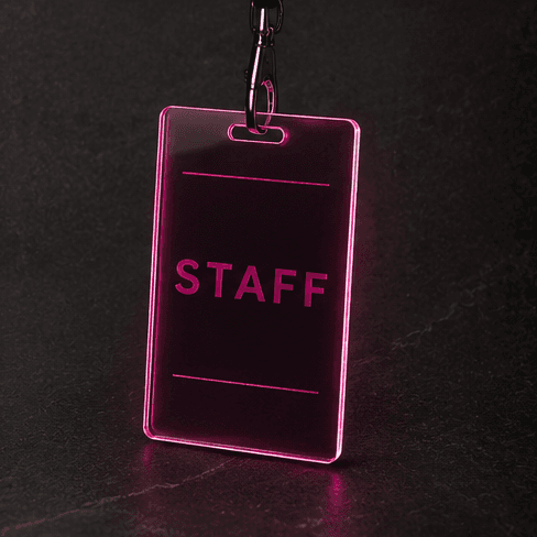 Pink LED Staff Badge